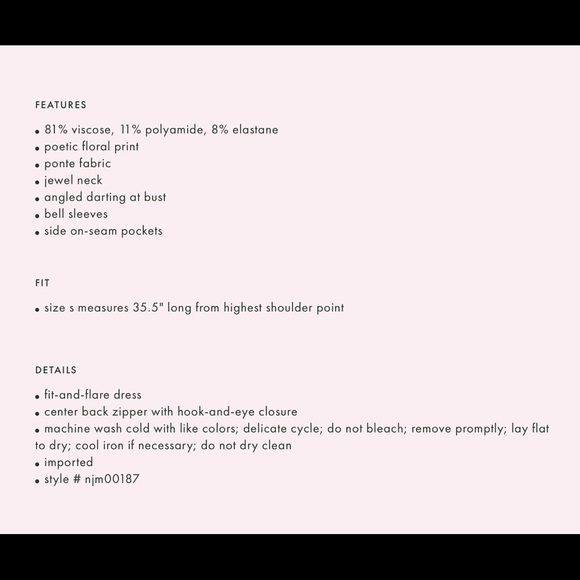 Kate spade poetic floral ponte dress with bell sleeves and pockets! - Picture 3 of 7